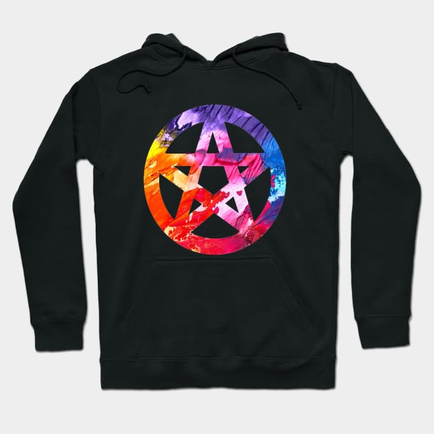 Funky Colorful Pentacle Hoodie by imphavok